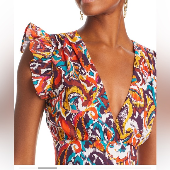 AQUA V Neck Ruffled Mini Dress - Exclusive - Picture 5 of 7